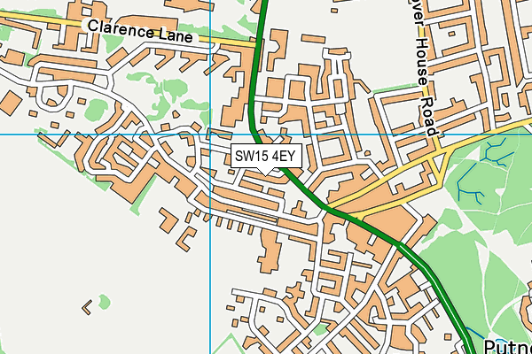 SW15 4EY map - OS VectorMap District (Ordnance Survey)