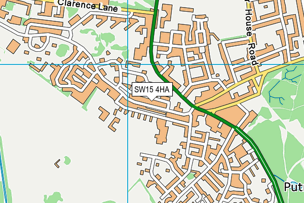 SW15 4HA map - OS VectorMap District (Ordnance Survey)