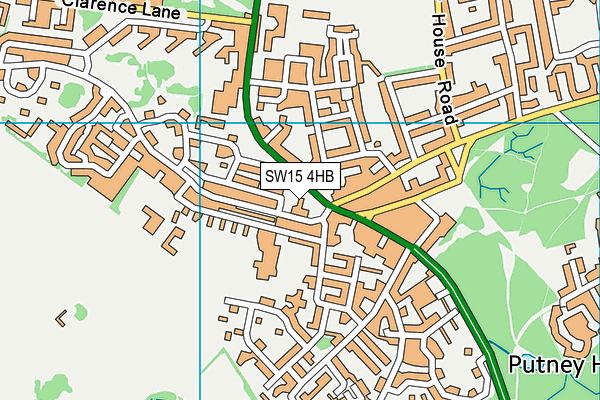 SW15 4HB map - OS VectorMap District (Ordnance Survey)