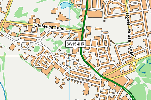 SW15 4HR map - OS VectorMap District (Ordnance Survey)