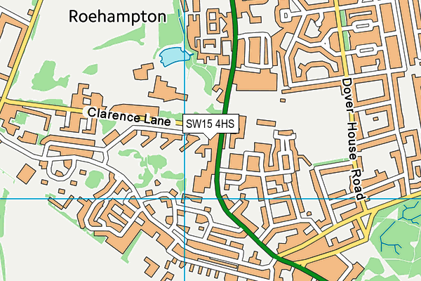 SW15 4HS map - OS VectorMap District (Ordnance Survey)