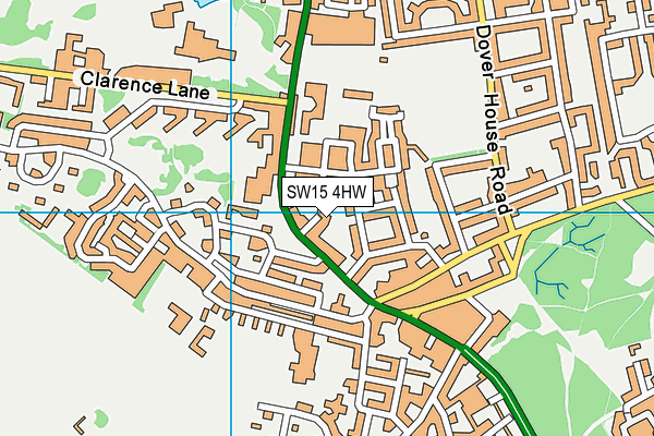 SW15 4HW map - OS VectorMap District (Ordnance Survey)