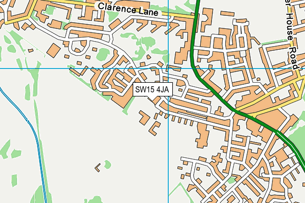 SW15 4JA map - OS VectorMap District (Ordnance Survey)