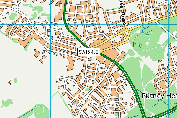SW15 4JE map - OS VectorMap District (Ordnance Survey)