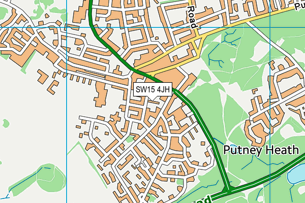 SW15 4JH map - OS VectorMap District (Ordnance Survey)