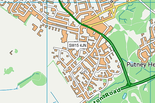 SW15 4JN map - OS VectorMap District (Ordnance Survey)