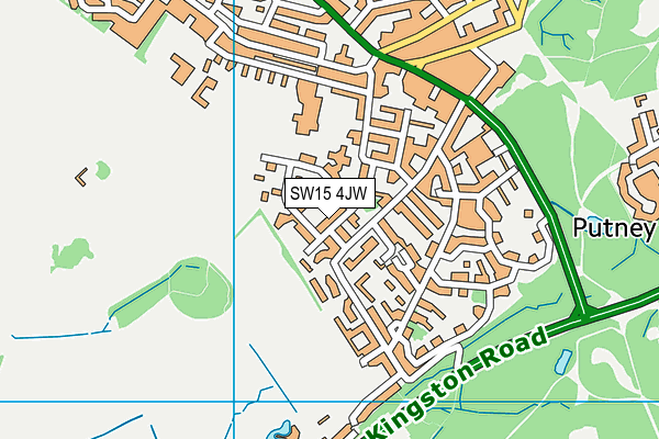 SW15 4JW map - OS VectorMap District (Ordnance Survey)