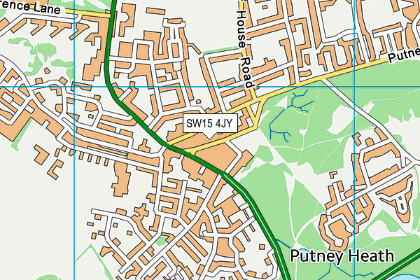 SW15 4JY map - OS VectorMap District (Ordnance Survey)