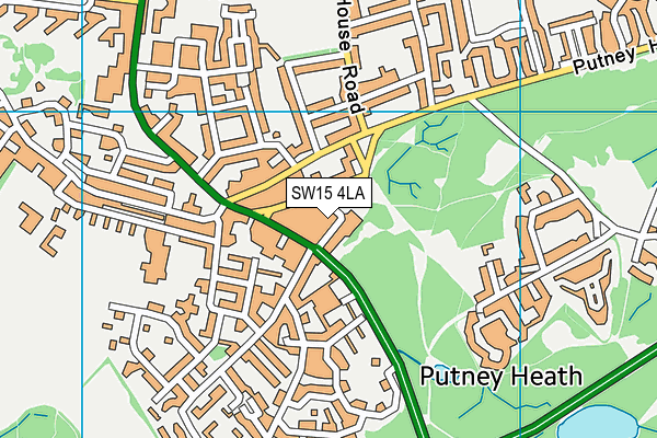 SW15 4LA map - OS VectorMap District (Ordnance Survey)