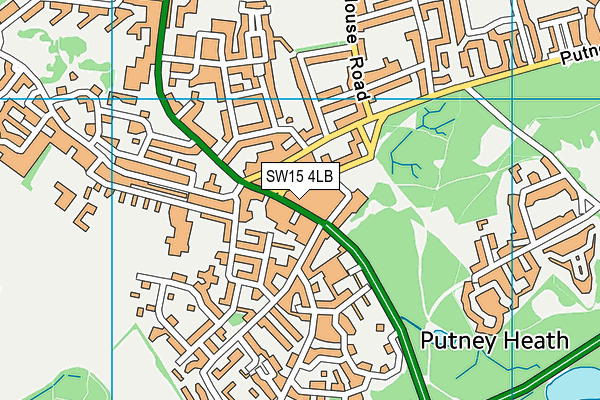 SW15 4LB map - OS VectorMap District (Ordnance Survey)