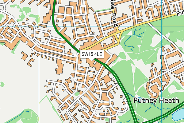 SW15 4LE map - OS VectorMap District (Ordnance Survey)