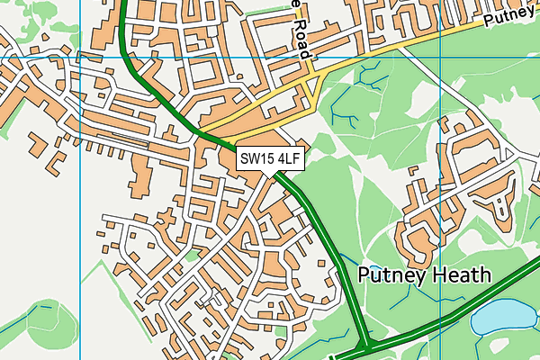 SW15 4LF map - OS VectorMap District (Ordnance Survey)