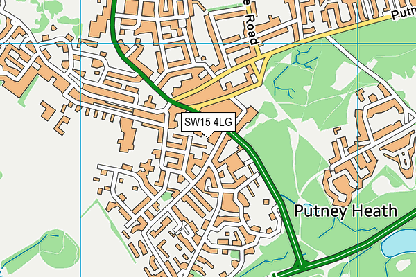 SW15 4LG map - OS VectorMap District (Ordnance Survey)