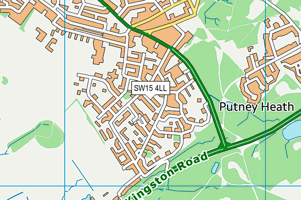 SW15 4LL map - OS VectorMap District (Ordnance Survey)