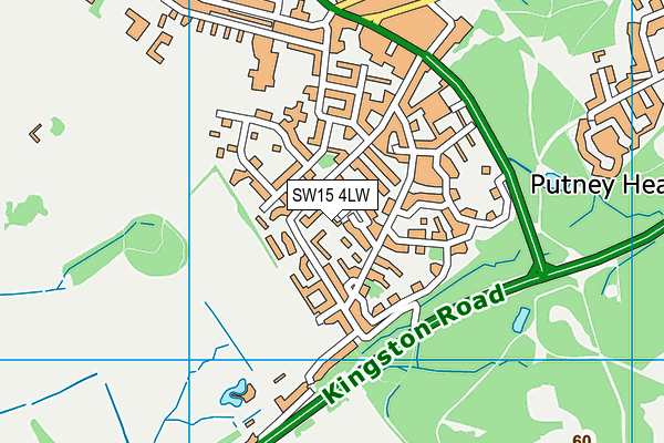 SW15 4LW map - OS VectorMap District (Ordnance Survey)