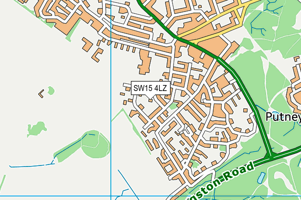 SW15 4LZ map - OS VectorMap District (Ordnance Survey)