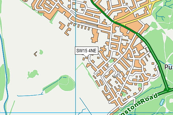 SW15 4NE map - OS VectorMap District (Ordnance Survey)