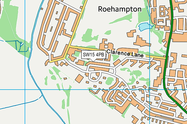 SW15 4PB map - OS VectorMap District (Ordnance Survey)