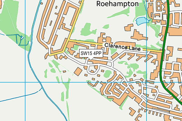 SW15 4PP map - OS VectorMap District (Ordnance Survey)