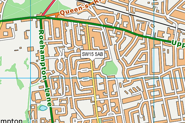 SW15 5AB map - OS VectorMap District (Ordnance Survey)