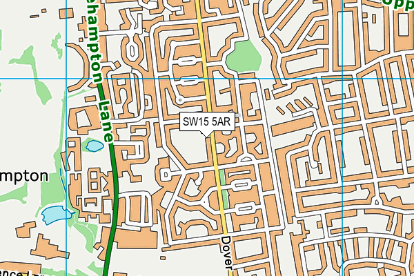 SW15 5AR map - OS VectorMap District (Ordnance Survey)