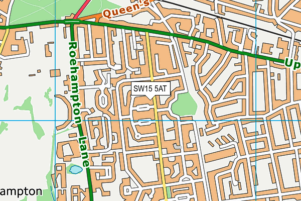 SW15 5AT map - OS VectorMap District (Ordnance Survey)