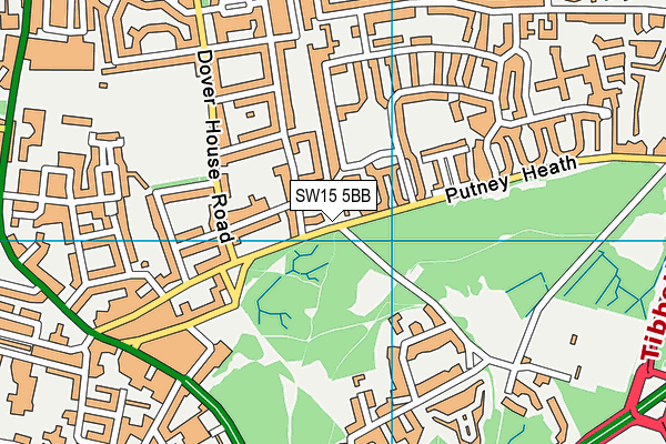 SW15 5BB map - OS VectorMap District (Ordnance Survey)