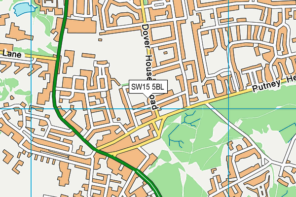 SW15 5BL map - OS VectorMap District (Ordnance Survey)