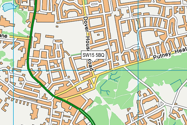 SW15 5BQ map - OS VectorMap District (Ordnance Survey)