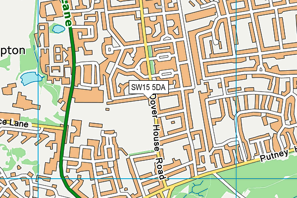 SW15 5DA map - OS VectorMap District (Ordnance Survey)