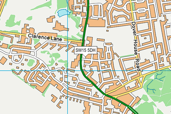 SW15 5DH map - OS VectorMap District (Ordnance Survey)