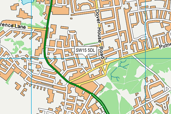 SW15 5DL map - OS VectorMap District (Ordnance Survey)