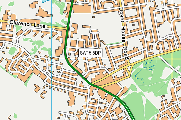 SW15 5DP map - OS VectorMap District (Ordnance Survey)
