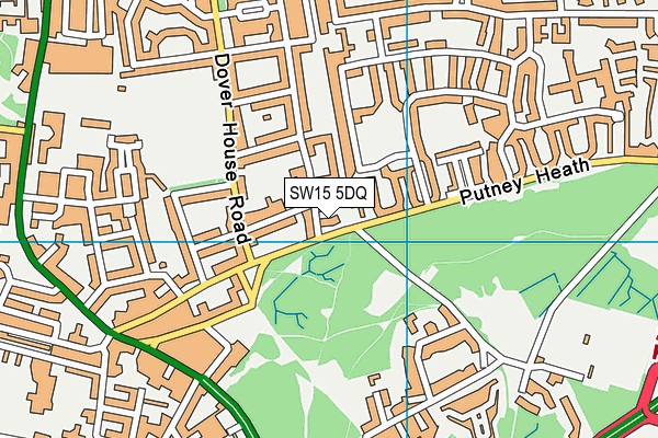 SW15 5DQ map - OS VectorMap District (Ordnance Survey)