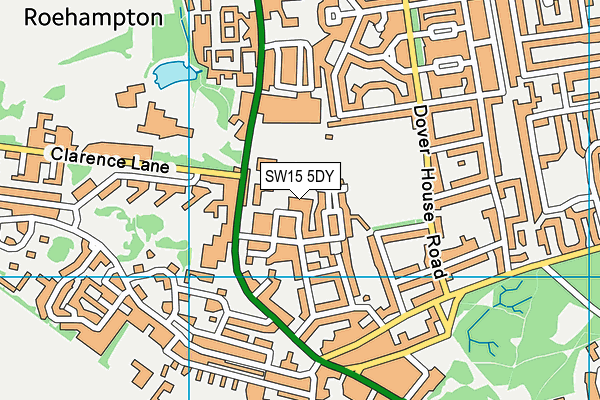 SW15 5DY map - OS VectorMap District (Ordnance Survey)