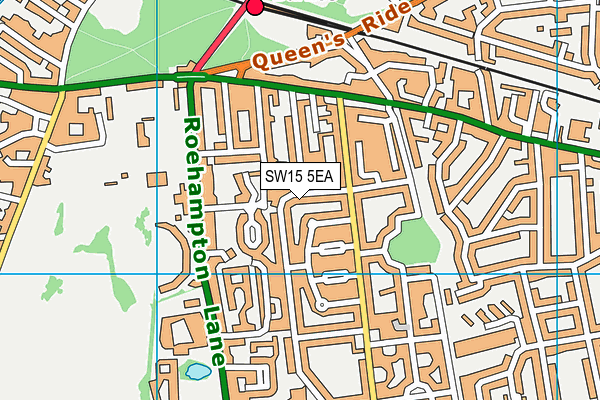 SW15 5EA map - OS VectorMap District (Ordnance Survey)