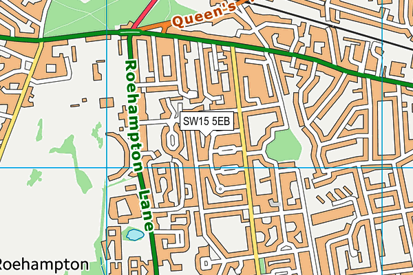 SW15 5EB map - OS VectorMap District (Ordnance Survey)