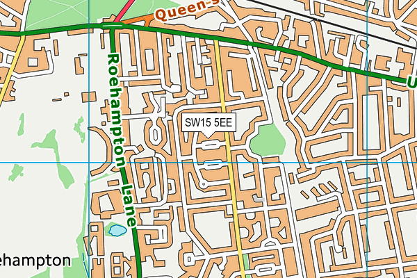 SW15 5EE map - OS VectorMap District (Ordnance Survey)