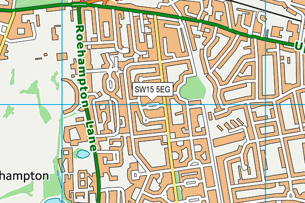 SW15 5EG map - OS VectorMap District (Ordnance Survey)