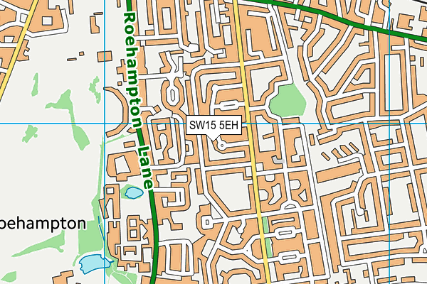 SW15 5EH map - OS VectorMap District (Ordnance Survey)
