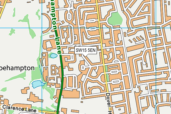 SW15 5EN map - OS VectorMap District (Ordnance Survey)