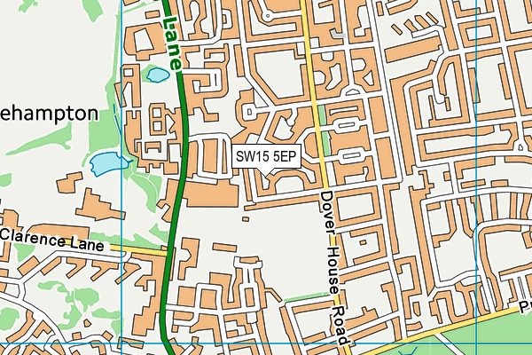 SW15 5EP map - OS VectorMap District (Ordnance Survey)