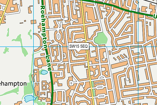 SW15 5EQ map - OS VectorMap District (Ordnance Survey)