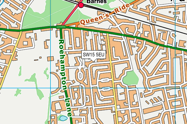 SW15 5EU map - OS VectorMap District (Ordnance Survey)