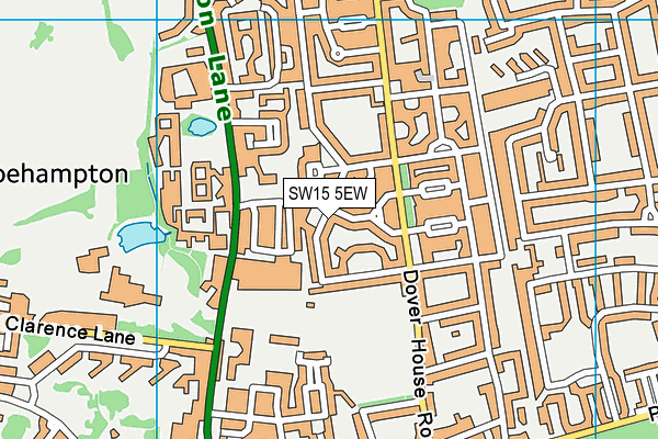 SW15 5EW map - OS VectorMap District (Ordnance Survey)