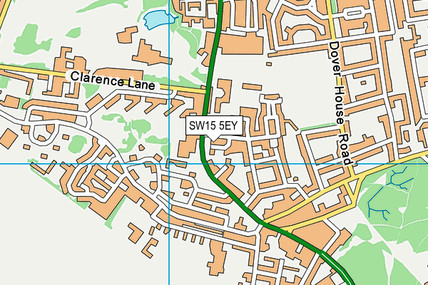 SW15 5EY map - OS VectorMap District (Ordnance Survey)