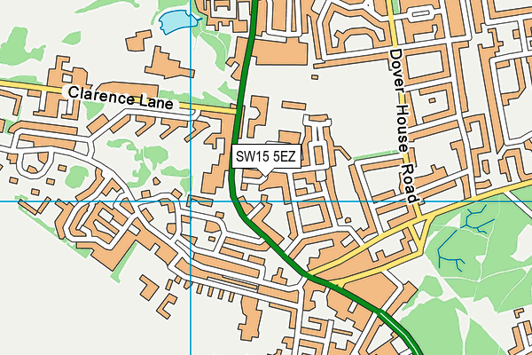 SW15 5EZ map - OS VectorMap District (Ordnance Survey)