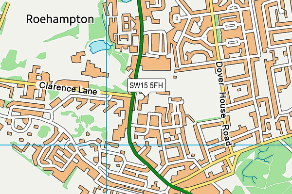 SW15 5FH map - OS VectorMap District (Ordnance Survey)