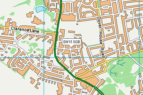 SW15 5GB map - OS VectorMap District (Ordnance Survey)
