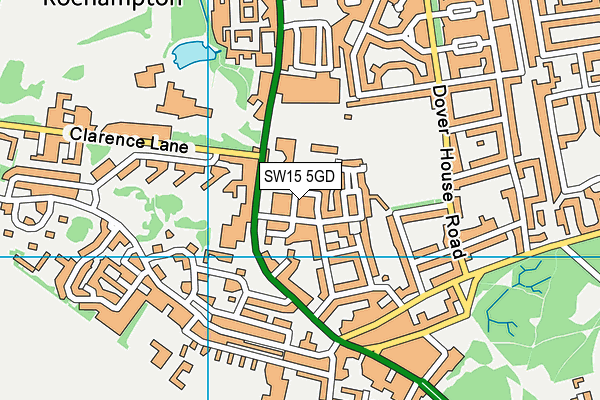 SW15 5GD map - OS VectorMap District (Ordnance Survey)